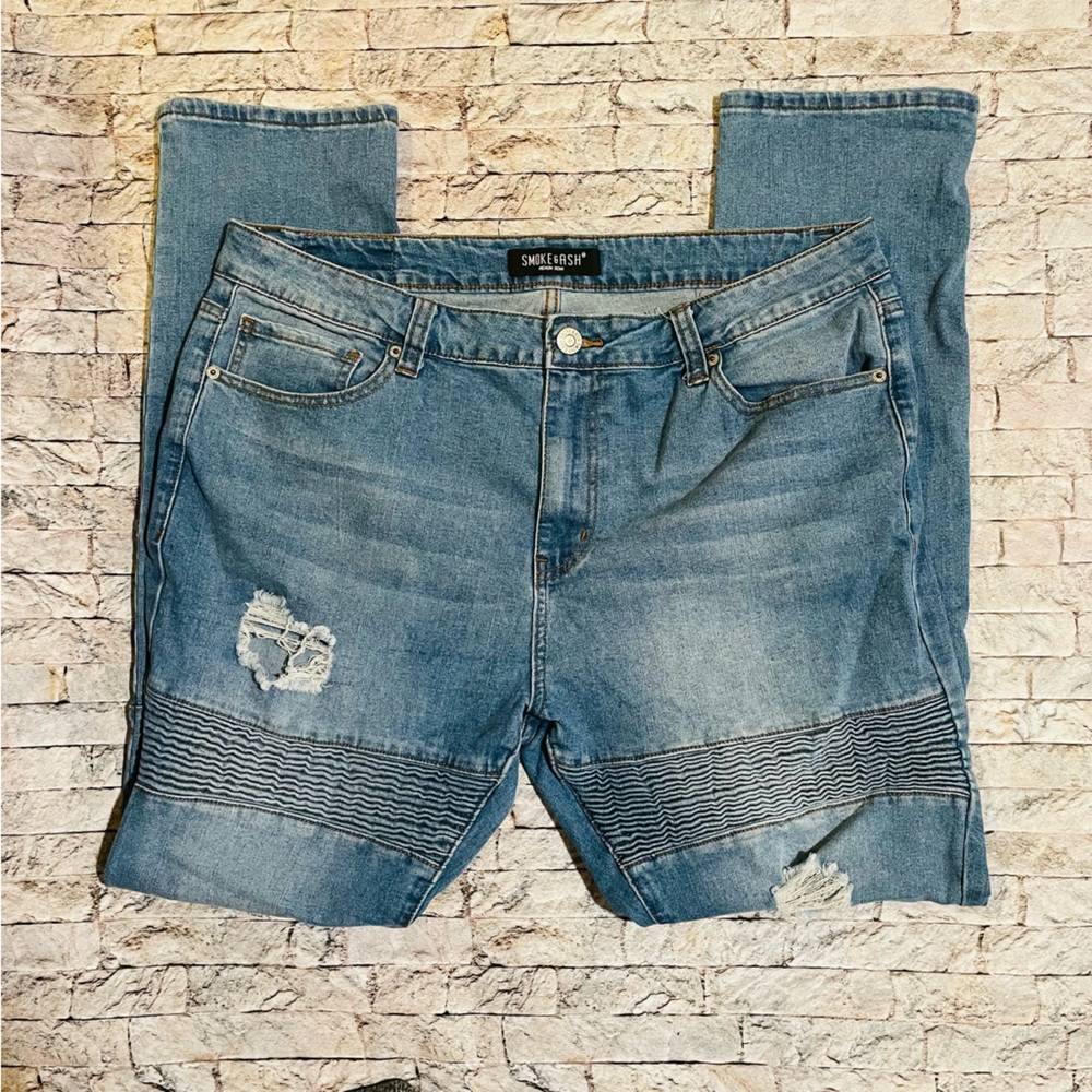 Smoke and Ash Premium Denim Mens Light Blue
Jeans - Moto Ribbed Size 38/32